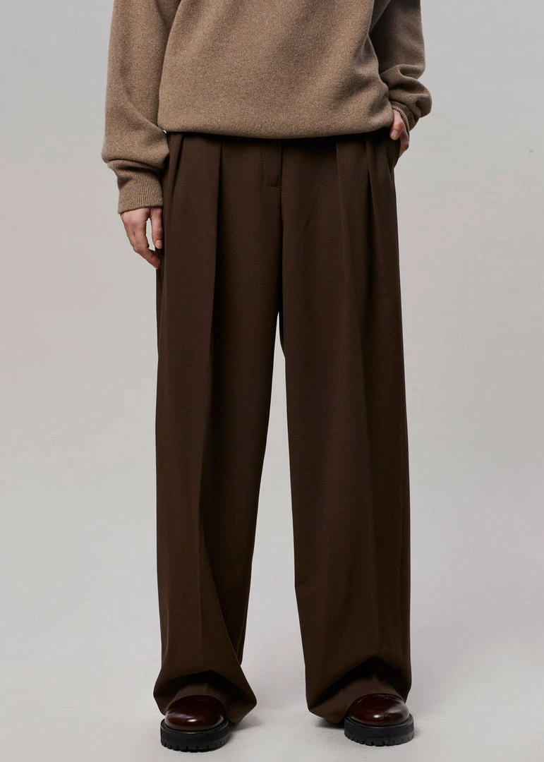 Coupon π The Frankie Shop CLOTHING Tansy Pleated Trousers - Chocolate π 7 The Frankie Shop CLOTHING Tansy Pleated Trousers - Chocolate