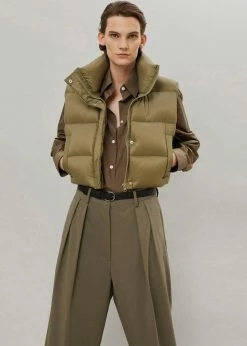 The Frankie Shop Tansy Pleated Trousers - Olive CLOTHING