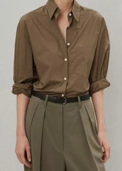 The Frankie Shop Tansy Pleated Trousers - Olive CLOTHING