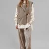 The Frankie Shop CLOTHING Tapiro Belted Vest - Beige Melange