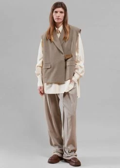 The Frankie Shop CLOTHING Tapiro Belted Vest - Beige Melange