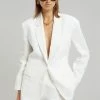 Blossom Tara Linen Blazer - Off White CLOTHING