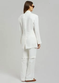 Blossom Tara Linen Blazer - Off White CLOTHING