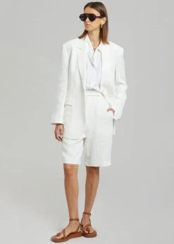 Blossom Tara Linen Blazer - Off White CLOTHING
