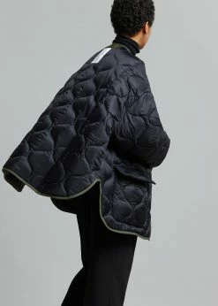 The Frankie Shop Teddy Quilted Jacket - Black/Olive