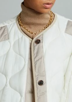 The Frankie Shop CLOTHING Teddy Quilted Jacket - Ivory/Clay