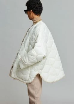 The Frankie Shop CLOTHING Teddy Quilted Jacket - Ivory/Clay