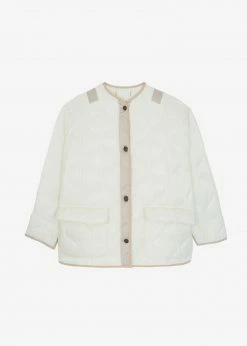 The Frankie Shop CLOTHING Teddy Quilted Jacket - Ivory/Clay