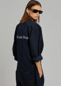 The Frankie Shop TFS Oversized Boiler Suit - Navy