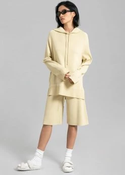 Blossom CLOTHING Thea Knit Bermuda Shorts - Straw