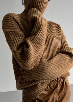 Paper Moon CLOTHING Thelma Ribbed Sweater - Camel