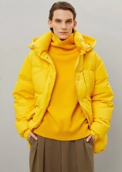 The Frankie Shop Tignes Recycled Long Puffer - Marigold
