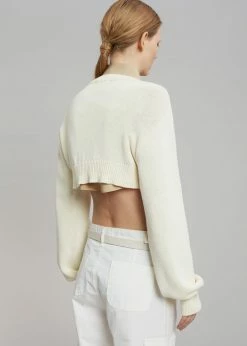 The Frankie Shop Titou Cropped Sweater - Cream