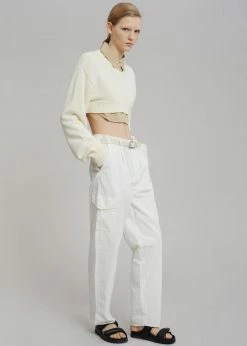 The Frankie Shop Titou Cropped Sweater - Cream