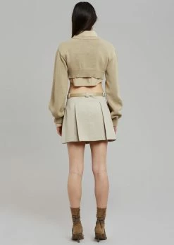 The Frankie Shop CLOTHING Titou Cropped Sweater - Taupe