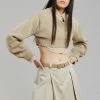The Frankie Shop CLOTHING Titou Cropped Sweater - Taupe