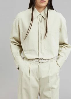The Frankie Shop Tomo Pocket Shirt - Beige CLOTHING