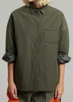 The Frankie Shop Tove Padded Shirt - Khaki CLOTHING