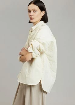 The Frankie Shop Tove Padded Shirt - Cream CLOTHING