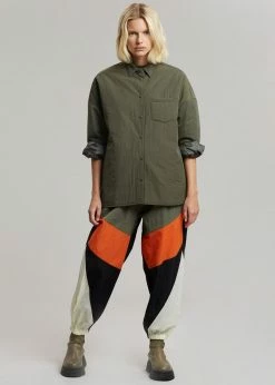 The Frankie Shop Tove Padded Shirt - Khaki CLOTHING