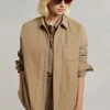 The Frankie Shop Tove Padded Shirt - Natural CLOTHING