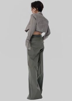 The Frankie Shop Uma Cropped Shirt - Grey