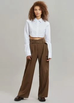 Discount π The Frankie Shop Uma Cropped π Shirt - White CLOTHING π 15 The Frankie Shop Uma Cropped Shirt - White CLOTHING