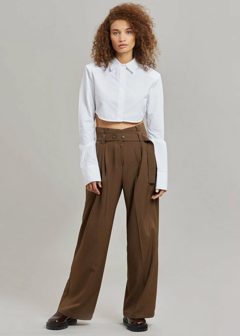 Discount π The Frankie Shop Uma Cropped π Shirt - White CLOTHING π 5 The Frankie Shop Uma Cropped Shirt - White CLOTHING