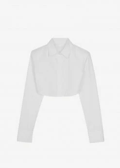 Discount π The Frankie Shop Uma Cropped π Shirt - White CLOTHING π 21 The Frankie Shop Uma Cropped Shirt - White CLOTHING