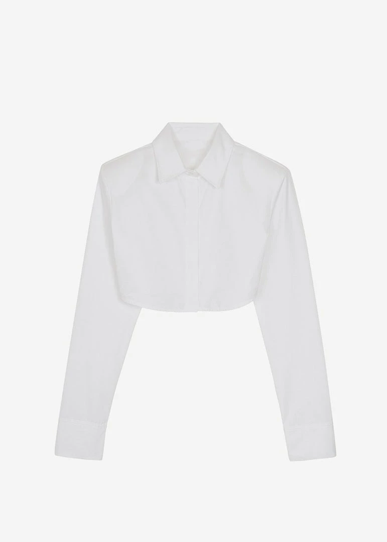 Discount π The Frankie Shop Uma Cropped π Shirt - White CLOTHING π 11 The Frankie Shop Uma Cropped Shirt - White CLOTHING