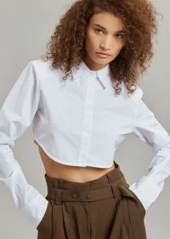 The Frankie Shop Uma Cropped Shirt - White CLOTHING