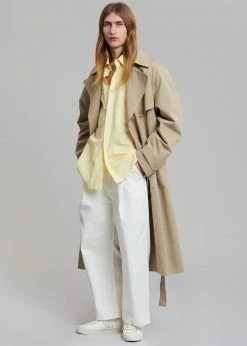 The Frankie Shop CLOTHING Umi Belted Trench Coat - Beige
