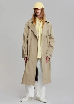 The Frankie Shop CLOTHING Umi Belted Trench Coat - Beige
