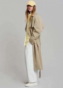 The Frankie Shop CLOTHING Umi Belted Trench Coat - Beige