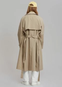 The Frankie Shop CLOTHING Umi Belted Trench Coat - Beige