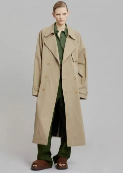 The Frankie Shop CLOTHING Umi Belted Trench Coat - Beige