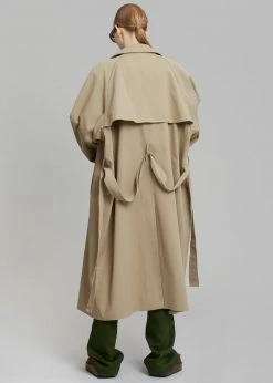 The Frankie Shop CLOTHING Umi Belted Trench Coat - Beige