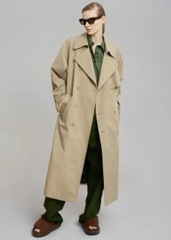 The Frankie Shop CLOTHING Umi Belted Trench Coat - Beige