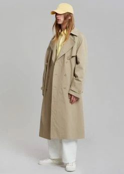 The Frankie Shop CLOTHING Umi Belted Trench Coat - Beige