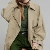 The Frankie Shop CLOTHING Umi Belted Trench Coat - Beige