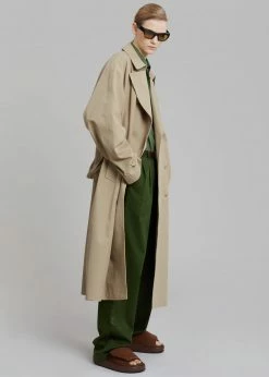 The Frankie Shop CLOTHING Umi Belted Trench Coat - Beige