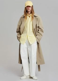The Frankie Shop CLOTHING Umi Belted Trench Coat - Beige