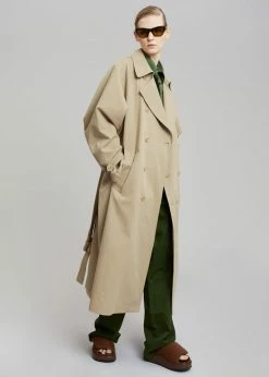 The Frankie Shop CLOTHING Umi Belted Trench Coat - Beige