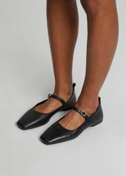 Vagabond Delia Strap Flats - Black SHOES
