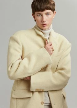 The Frankie Shop CLOTHING Vena Wool Blazer - Custard