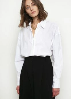 The Frankie Shop Lakely Oversized Button Down Shirt - White CLOTHING
