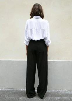 The Frankie Shop Hanna Silky Oversized Blouse - White CLOTHING