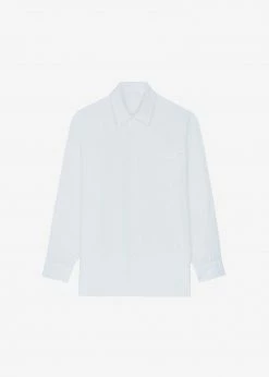 The Frankie Shop Hanna Silky Oversized Blouse - White CLOTHING