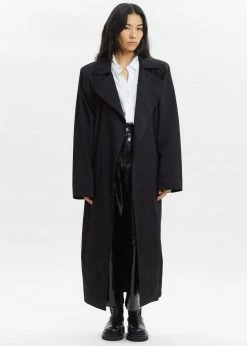 Paper Moon Marisol Box Shoulder Trench - Black CLOTHING