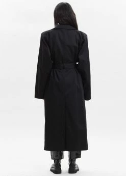 Paper Moon Marisol Box Shoulder Trench - Black CLOTHING